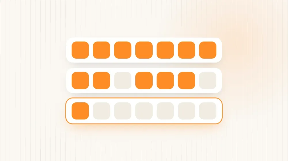 Trois semaines de suivi d habitudes empilees, celle du client qui a decroche entouree en orange